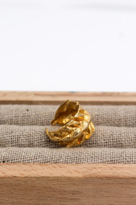 Bague plaqué or collection Le trésor des Mécènes motif épis de blé