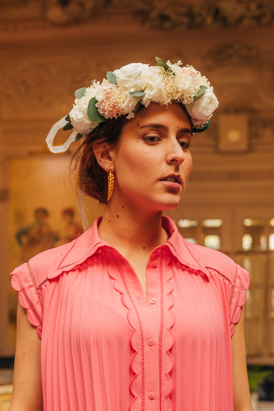 Boucles d’oreilles pendantes en plaqué Or en forme d'épi de blé, personnalisables pour oreilles percées ou à clips.