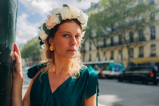 Couronne de fleurs stabilisées