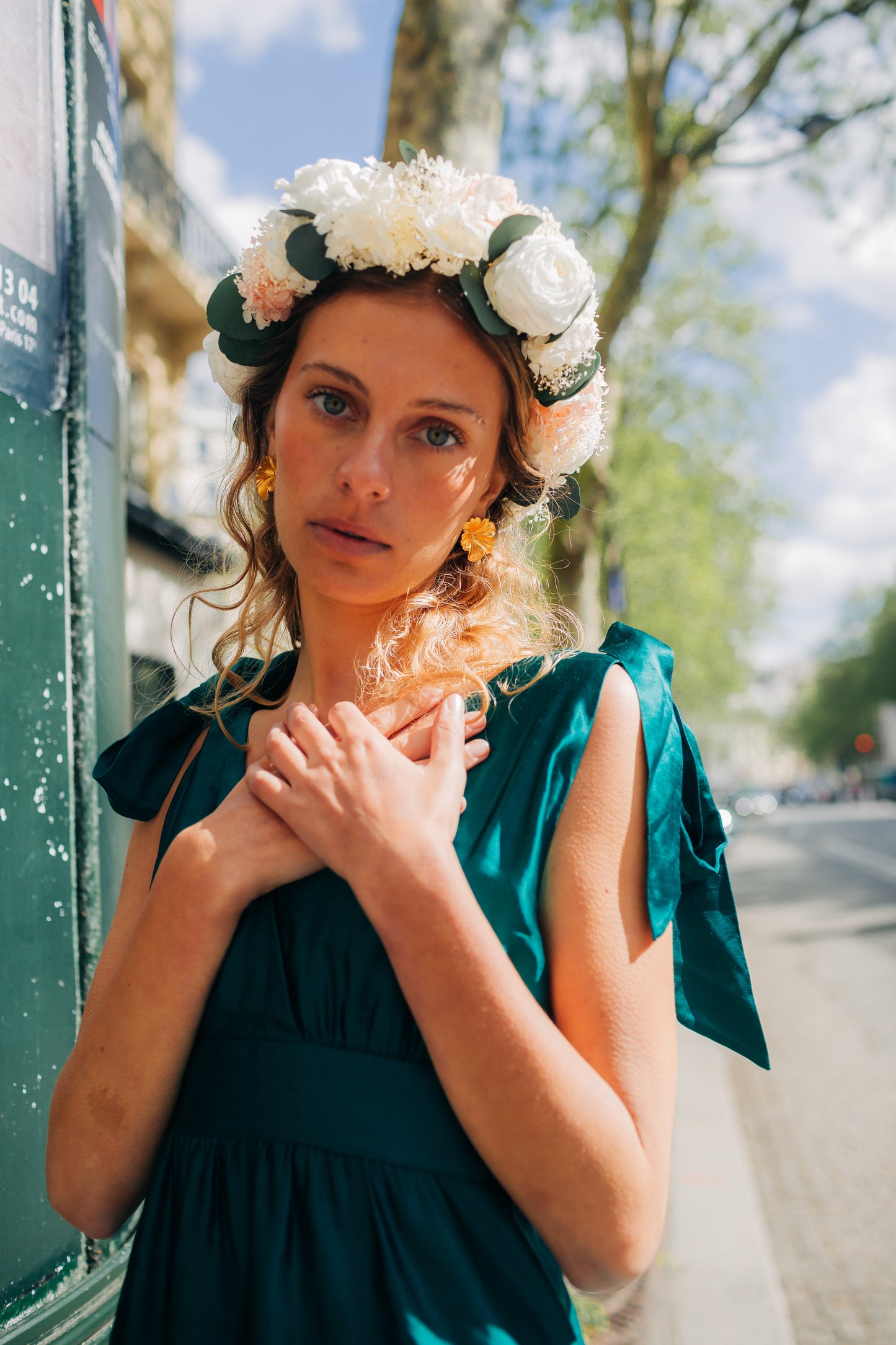 Couronne de fleurs stabilisées