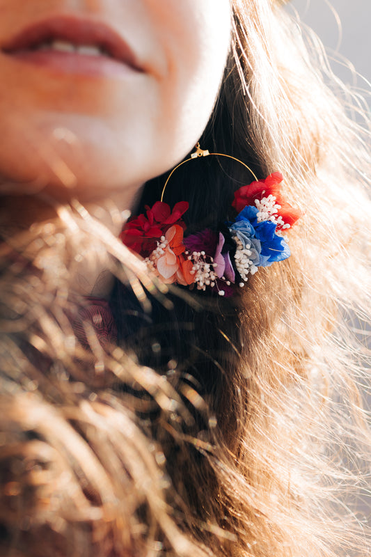 Boucles d'oreilles Matisse collection Fauvisme en fleurs stabilisées