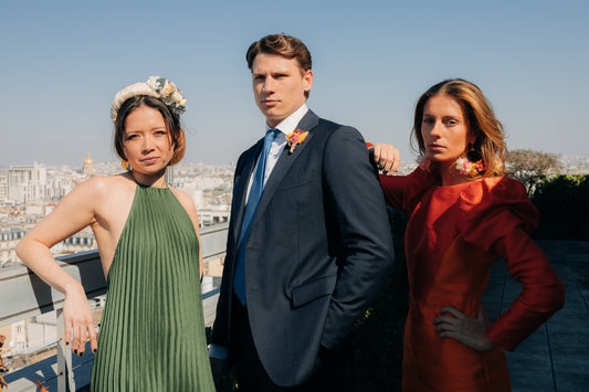 Boutonnière pour homme en fleurs stabilisées