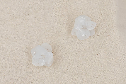 Boucles d’oreilles en fleurs cristallisées , personnalisables pour oreilles percées ou à clips. 