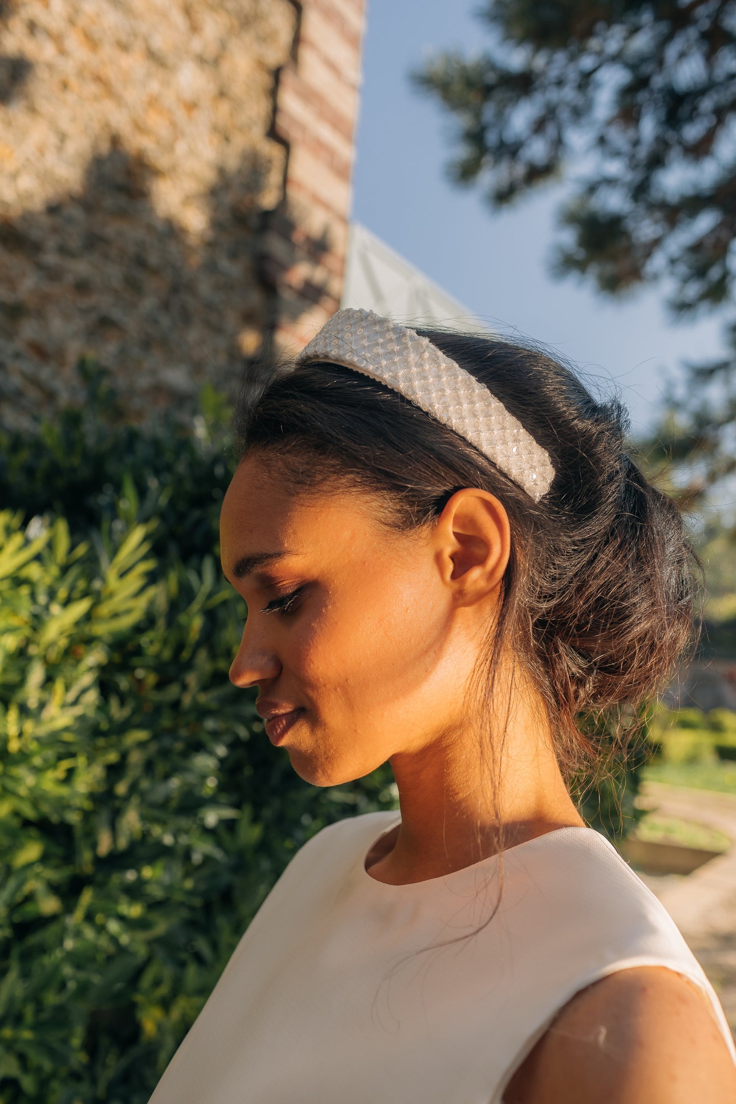 Serre-tête Isis - Dentelle brodée