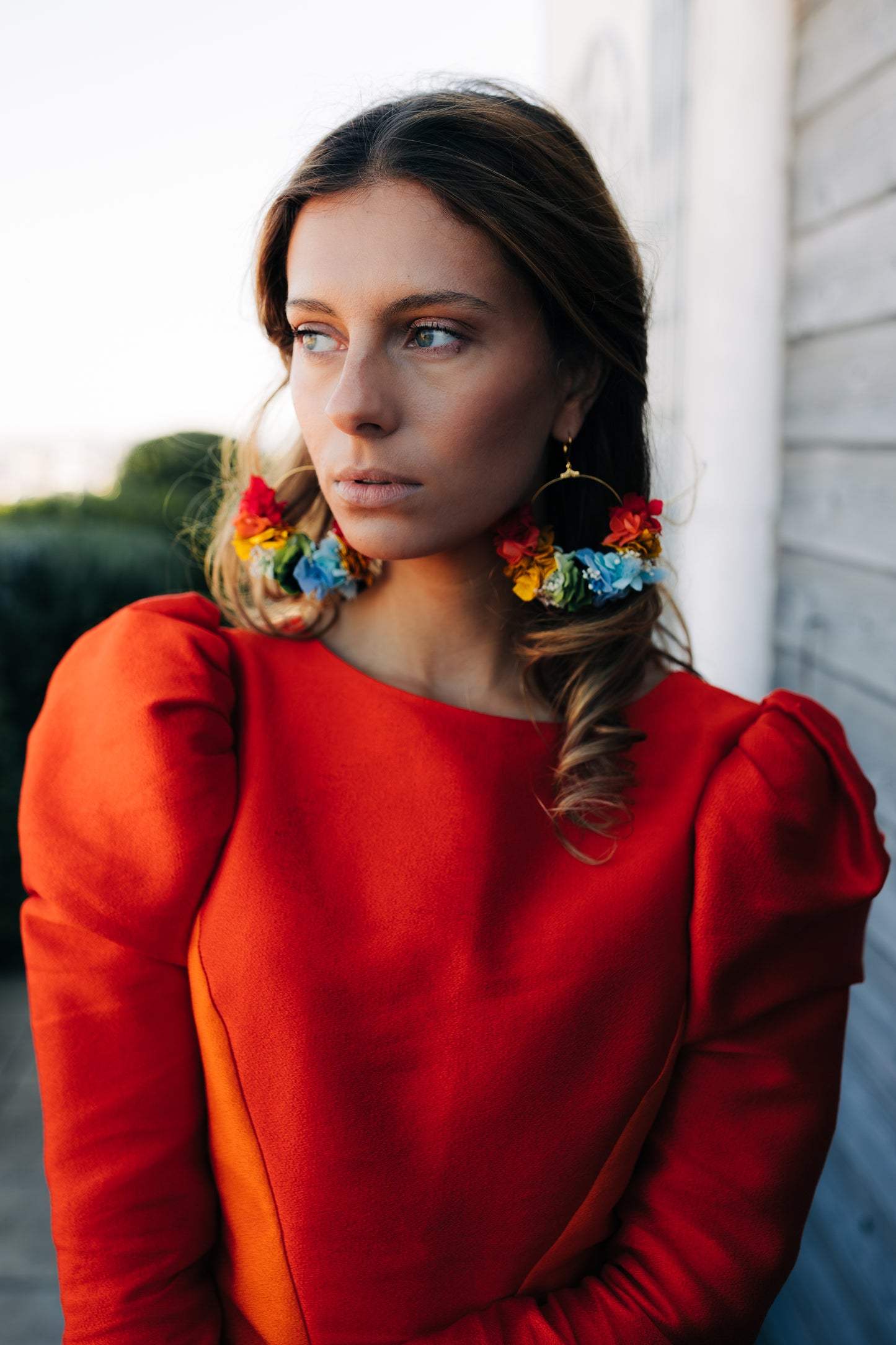 Boucles d'oreilles Derain fleurs stabilisées invitées 