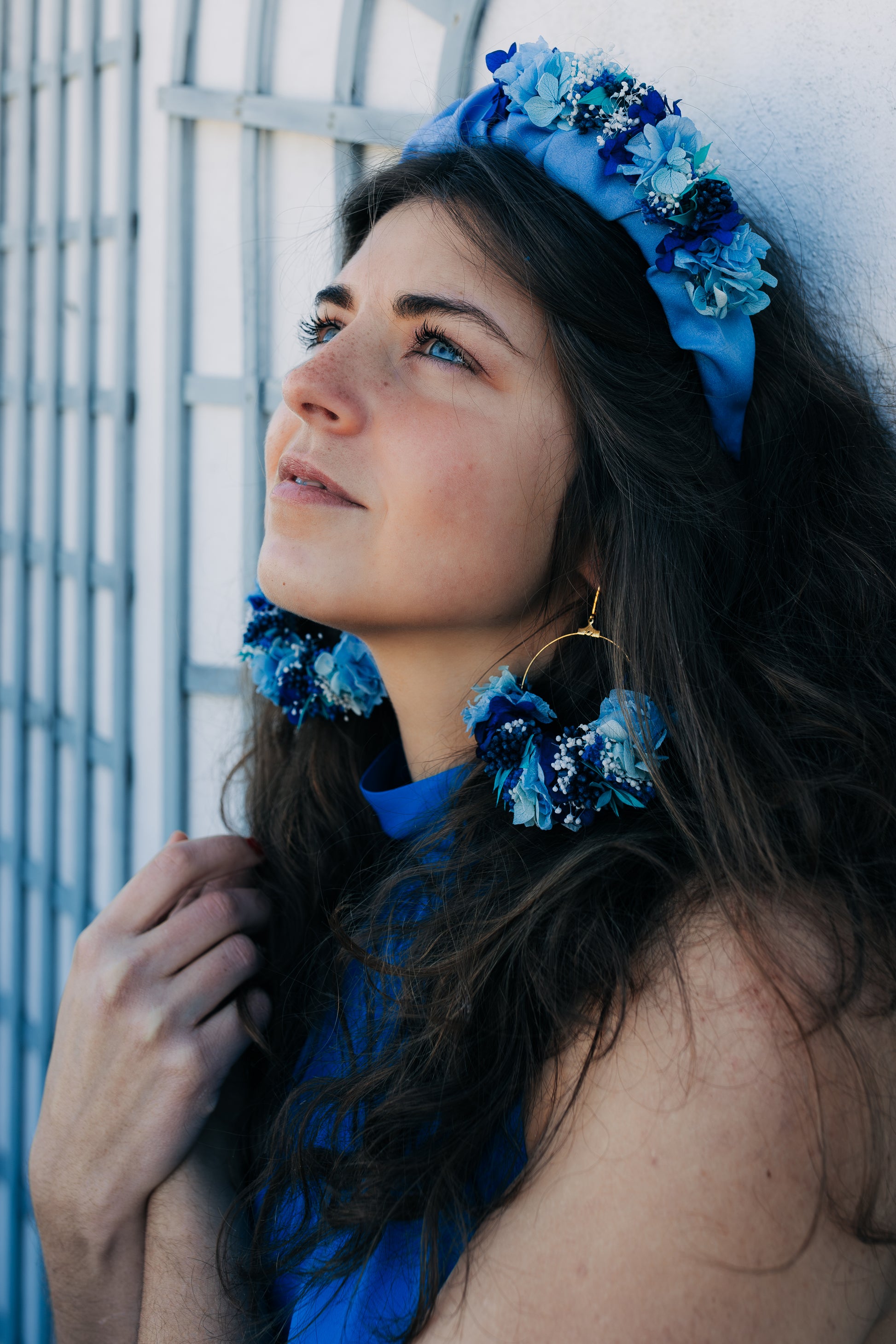 Boucles d'oreilles en fleurs stabilisées