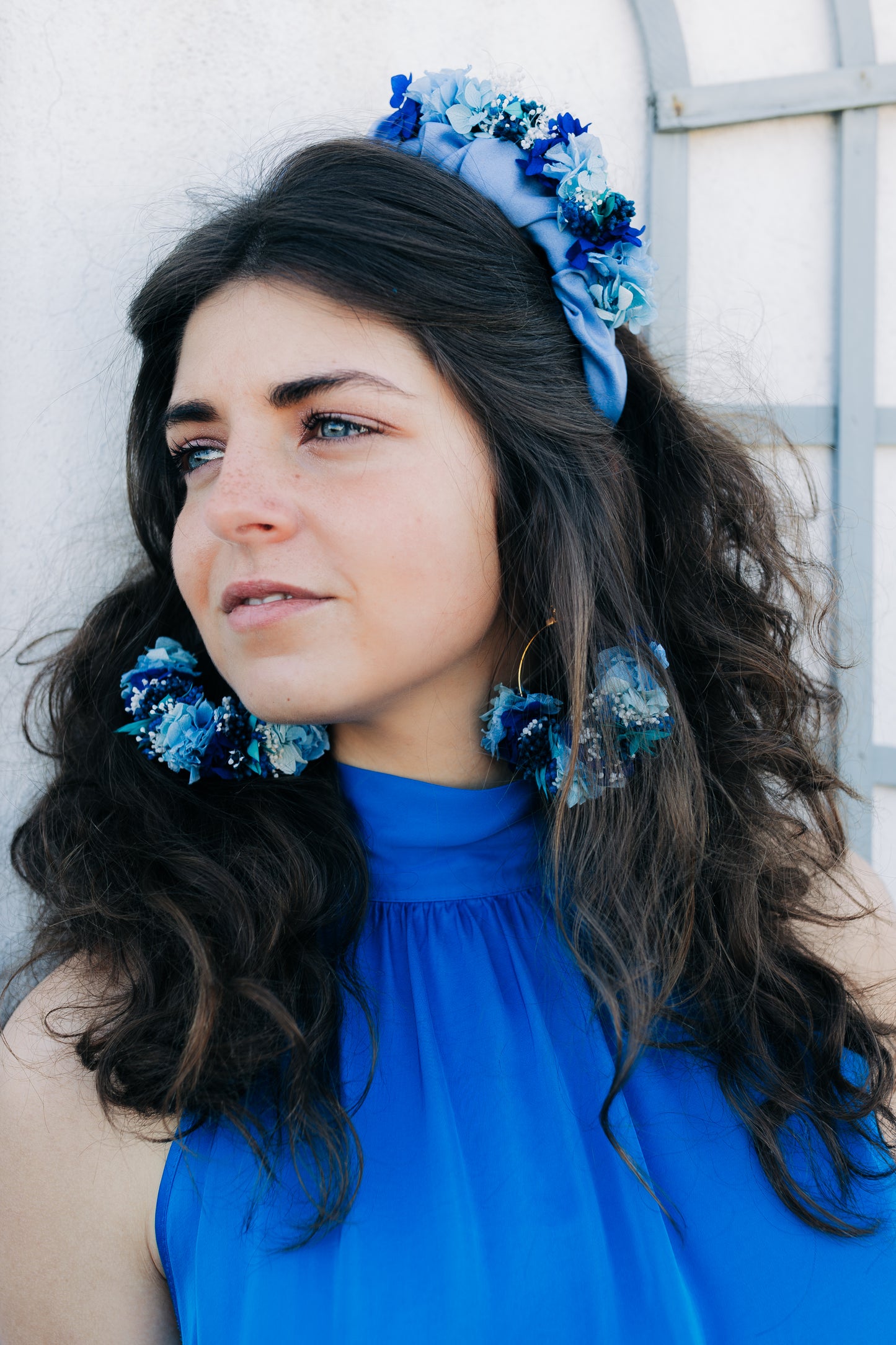 Boucles d'oreilles en fleurs stabilisées