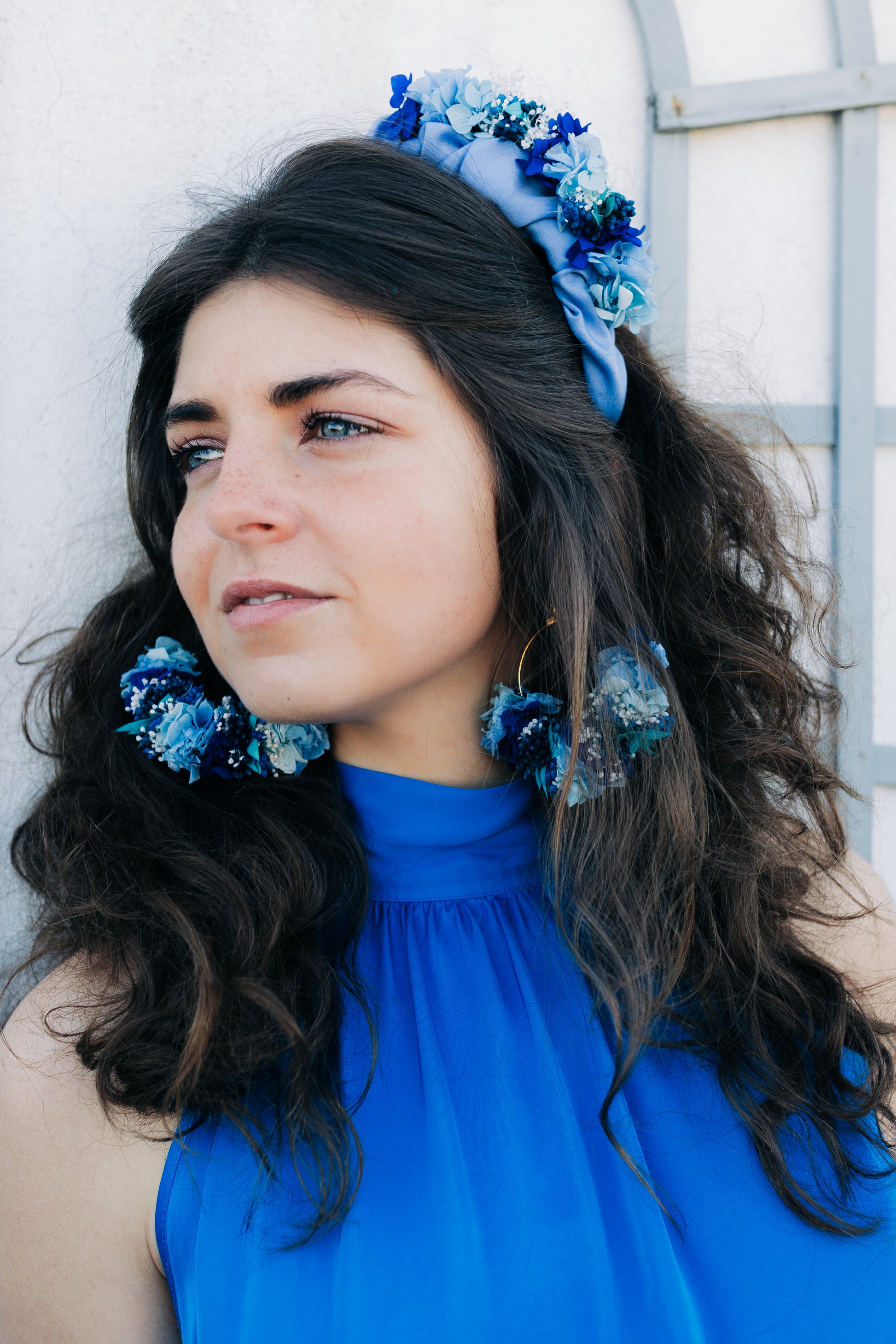 Boucles d'oreilles en fleurs stabilisées